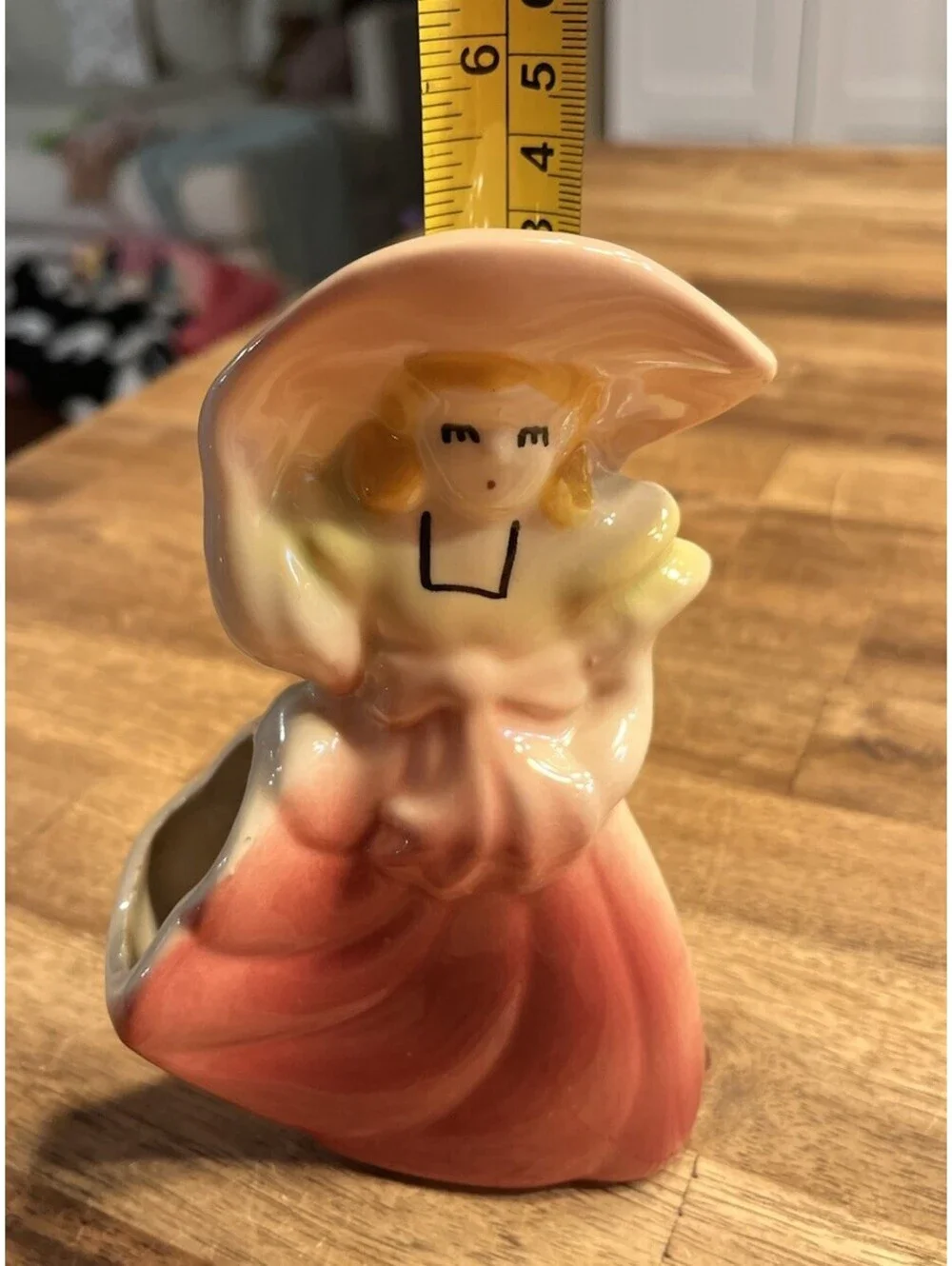 Vintage Southern Belle Lady Small Planter Flower Vase Ceramic Figurine 5